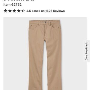 Duluth Trading Co Firehose relaxed fit 5 pocket pants Desert Khaki 34/32